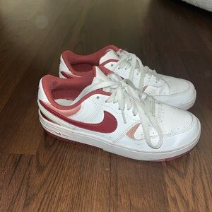 Nike White and Burgundy Sneakers